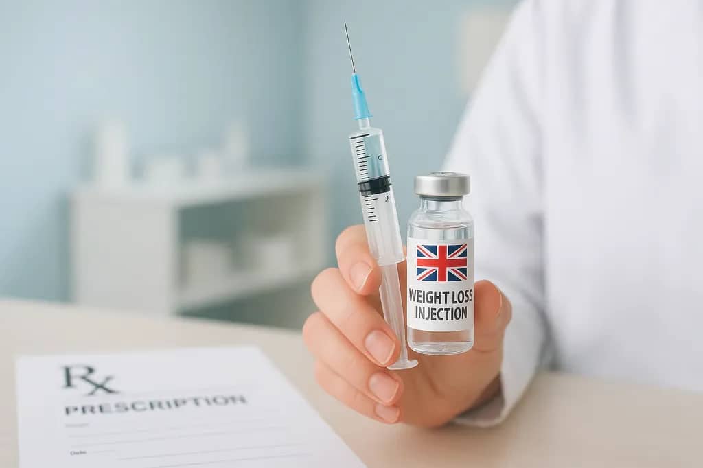 UK prescription weight loss injection — GLP-1 class medicine used with diet, activity, and clinical follow-up