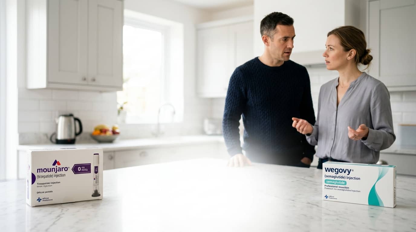 Couple discussing weight loss treatments