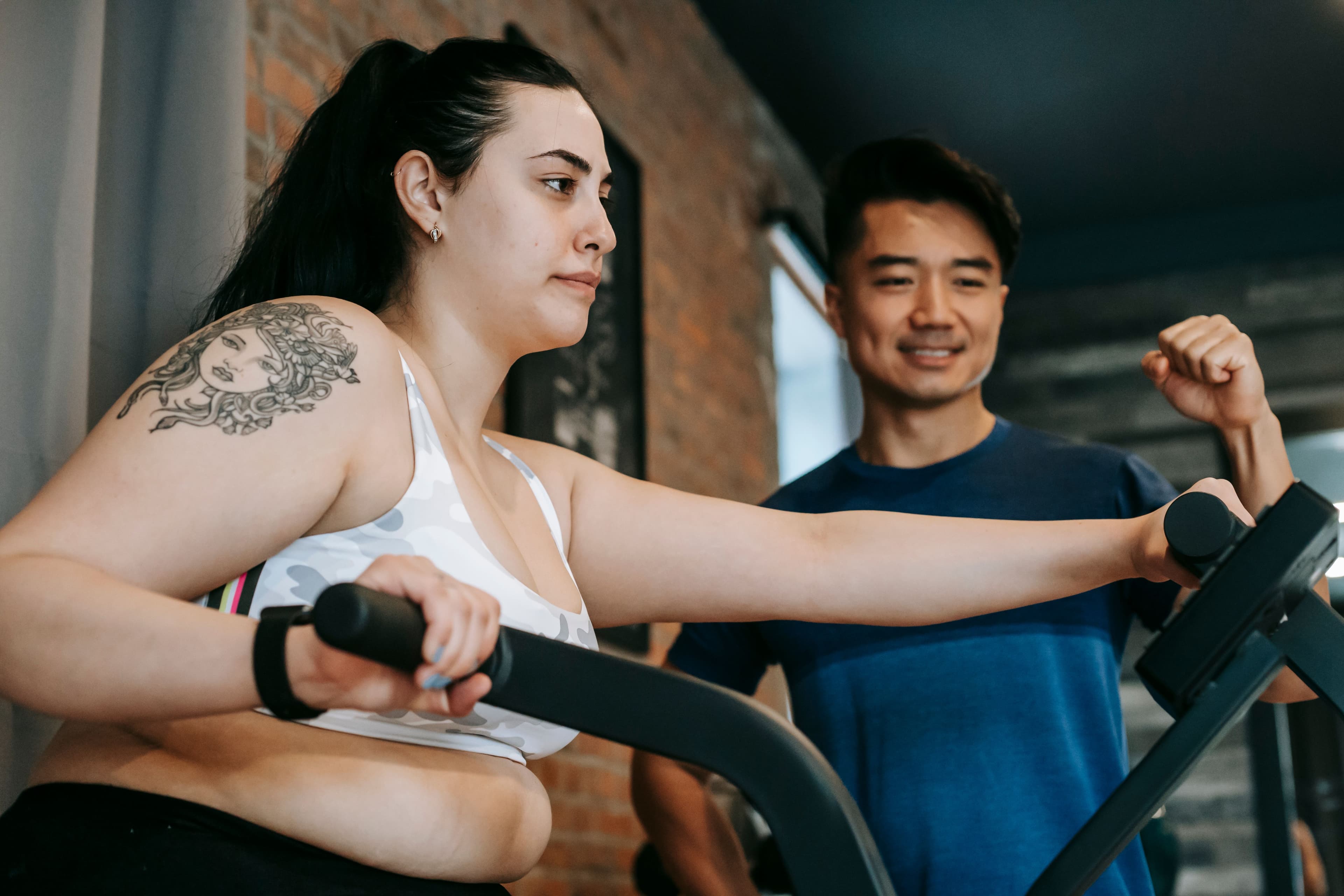 People walking and running — contrasting movement intensity