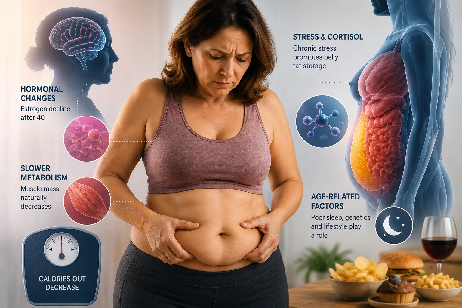 Belly fat after 40 — lifestyle factors like sleep, stress and strength training matter